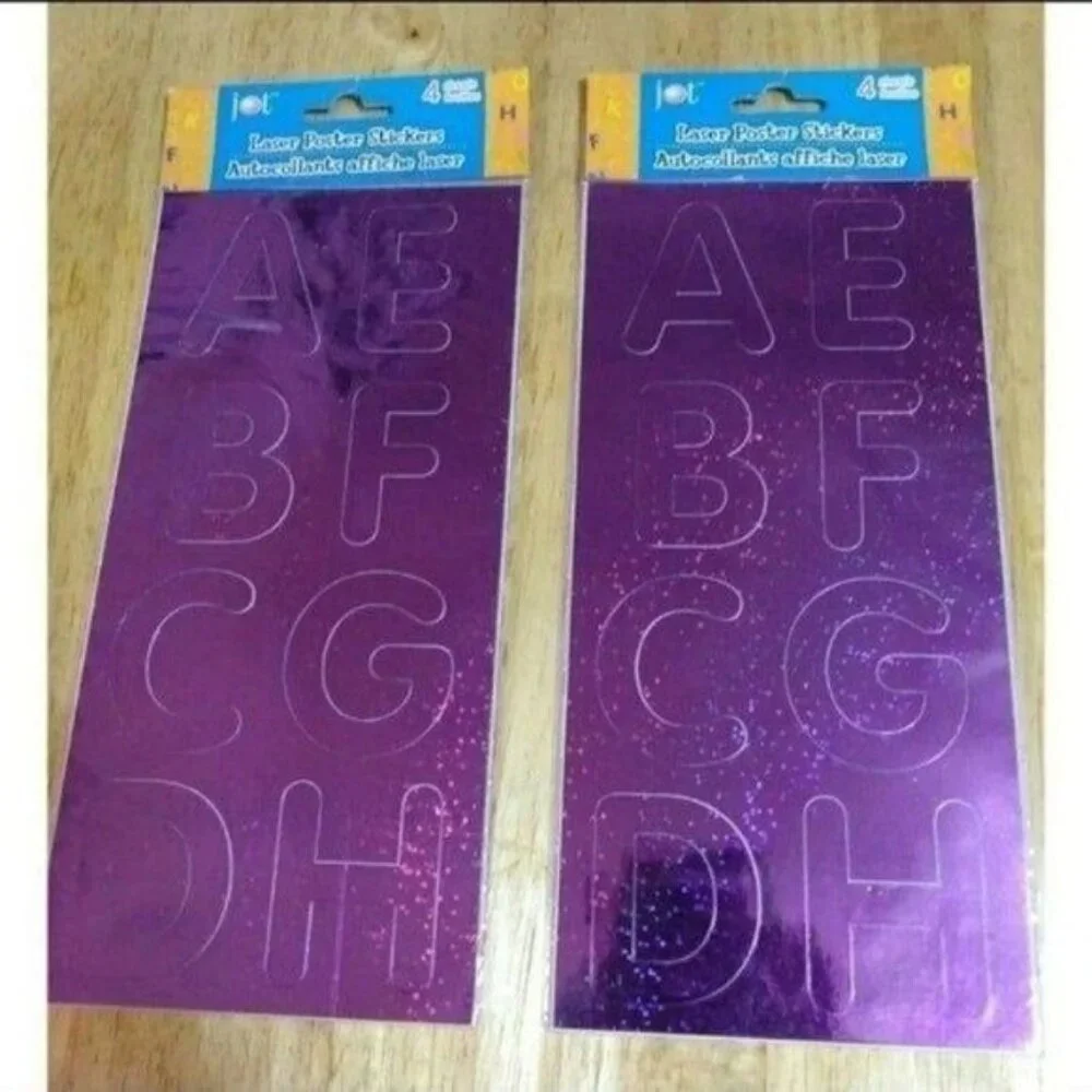 PURPLE LASER POSTER STICKERS-2 PACKS-NEW